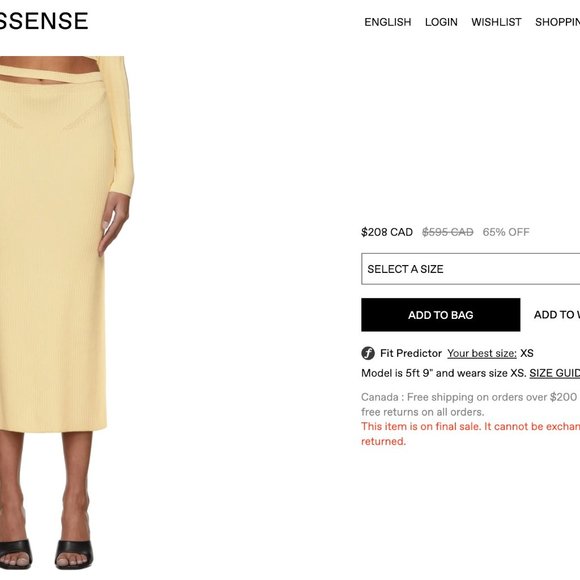 Anna October - Yellow Stevi Knitted Midi Skirt - 2022 season Brand new without t - Picture 3 of 9